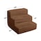 Pet Adobe Pet Adobe High Density Foam Stairs 3 Step Design, Ramp for Small Dogs, Cats with Cover, Brown 330378VSG - alternate 2